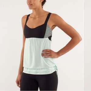 Lululemon Run: Back On Track Tank Mint Moment / Black / Classic Stripe 6